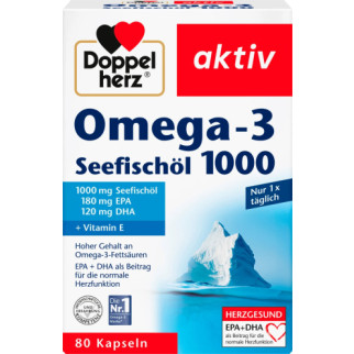 Доппельгерц Омега-3 1000мг. Doppelherz Omega-3 1000 мг. жир морської риби, 80 капсул - Інтернет-магазин спільних покупок ToGether