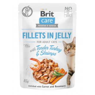 Brit Care Cat Pouch ніжна індичка з креветками в желе беззерновой вологий корм для котів 85 г - Інтернет-магазин спільних покупок ToGether