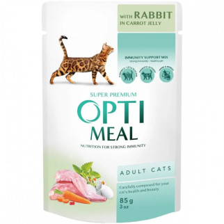 Optimeal Adult Cats з кроликом в морквяному желе вологий корм для дорослих кішок 85 г - Інтернет-магазин спільних покупок ToGether