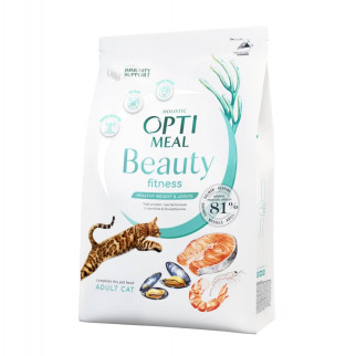 Optimeal Beauty Fitness здорова вага сухий корм для дорослих кішок на основі морепродуктів 4 кг - Інтернет-магазин спільних покупок ToGether