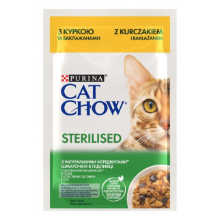 Акція CAT CHOW Sterilised з куркою і баклажанами вологий корм для стерилізованих кішок 85 г - Інтернет-магазин спільних покупок ToGether