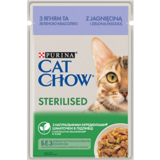 Акція CAT CHOW Sterilised з ягням і зеленою квасолею вологий корм для стерилізованих кішок 85 г - Інтернет-магазин спільних покупок ToGether