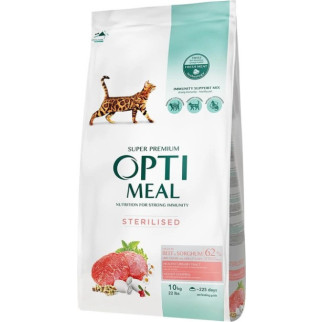 Акція -22 Optimeal з яловичиною і сорго повнораціонний сухий корм для стерилізованих кішок 10 кг - Інтернет-магазин спільних покупок ToGether