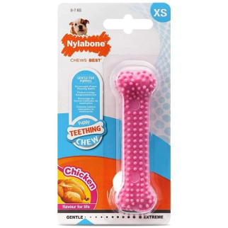 Nylabone Puppy Chew Dental Bone Нілабон дентал боун жувальна іграшка кістка для цуценят до 7 кг, смак курки, - Інтернет-магазин спільних покупок ToGether
