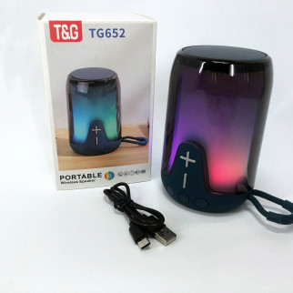 Акумуляторна переносна колонка TG652 5W з RGB підсвічуванням та ремінцем, блютуз колонка. Колір: синій - Інтернет-магазин спільних покупок ToGether