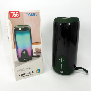 Bluetooth-колонка TG651 з RGB ПІДСВІТКОМ, Bluetooth колонка для гарної музики. Колір: зелений - Інтернет-магазин спільних покупок ToGether