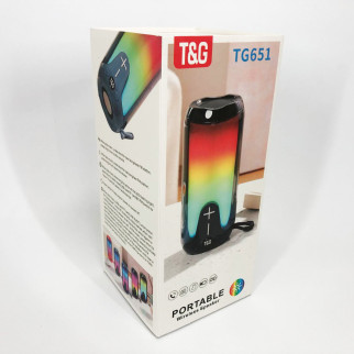 Bluetooth-колонка TG651 з RGB ПІДСВІТКОМ, акумуляторна колонка для музики, для вечірки. Колір: чорний - Інтернет-магазин спільних покупок ToGether