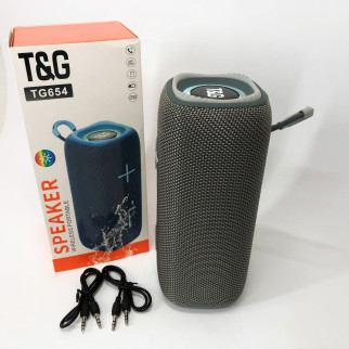 Портативна колонка Bluetooth TG654 8W з підсвічуванням, Бездротова колонка портативна потужна. Колір: сірий - Інтернет-магазин спільних покупок ToGether