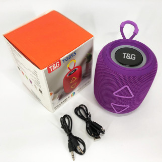 Портативна колонка TG655 5W з RGB підсвічуванням та ремінцем, Акумуляторна для музики. Колір: фіолетовий - Інтернет-магазин спільних покупок ToGether