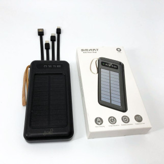 Power Bank Solar Smart 1015 зарядний пристрій на сонячній батареї 20000mAh з індикатором заряду Чорний - Інтернет-магазин спільних покупок ToGether