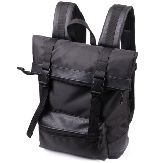 Рюкзак для ноутбука із вставками еко-шкіри FABRA 22582 Чорний - Інтернет-магазин спільних покупок ToGether