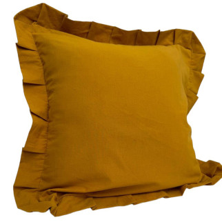Наволочка декоративна з рюшами Stonewash Mustard SoundSleep 45х45 см - Інтернет-магазин спільних покупок ToGether