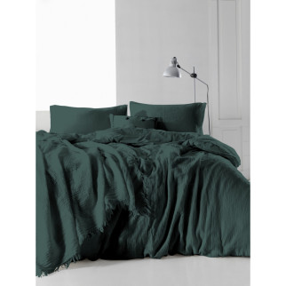 Комплект постільної білизни SoundSleep Muslin Dark Green євро - Інтернет-магазин спільних покупок ToGether