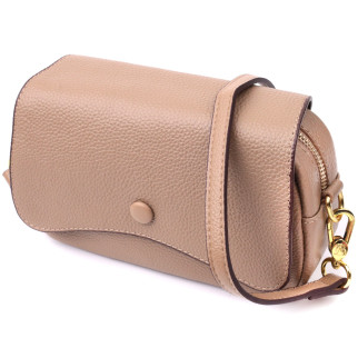 Стильна сумка жіноча з клапаном з натуральної шкіри Vintage 22432 Бежевий - Інтернет-магазин спільних покупок ToGether