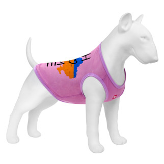 Майка для собак WAUDOG Clothes малюнок "Дім", сітка, XS, B 26-29 см, C 16-19 см рожевий - Інтернет-магазин спільних покупок ToGether