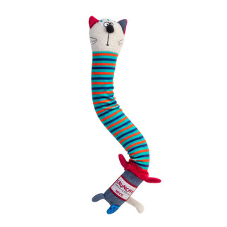 Іграшка для собак Кіт з хрусткою шиєю і пищалкой GiGwi Crunchy, текстиль, пластик, 28 см - Інтернет-магазин спільних покупок ToGether