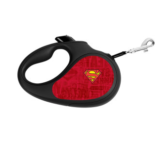 Повідець-рулетка для собак WAUDOG R-leash, малюнок "Супермен Лого червоний", S, до 15 кг, 5 м, світловідбиваюча стрічка - Інтернет-магазин спільних покупок ToGether