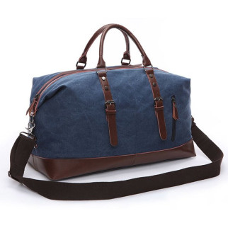 Дорожня сумка текстильна велика Vintage 20083 Синя - Інтернет-магазин спільних покупок ToGether