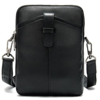 Компактна чоловіча сумка шкіряна Vintage 14885 Чорна - Інтернет-магазин спільних покупок ToGether