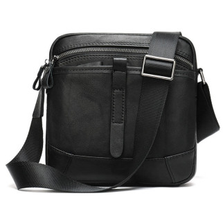 Компактна сумка через плече зі шкіри Vintage 20034 Чорна - Інтернет-магазин спільних покупок ToGether