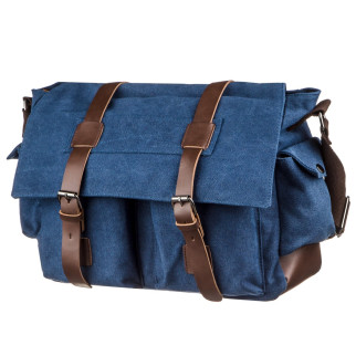 Сумка на плече текстильна Vintage 20148 Синя - Інтернет-магазин спільних покупок ToGether