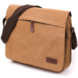Текстильна сумка для ноутбука 13 дюймів через плече Vintage 20190 Коричнева - Інтернет-магазин спільних покупок ToGether