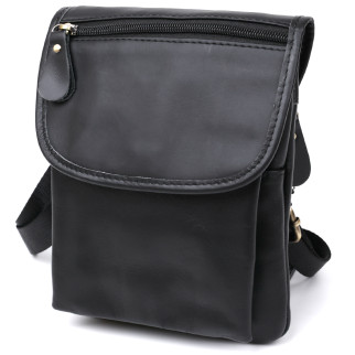 Шкіряна невелика чоловіча сумка через плече Vintage 20467 Чорний - Інтернет-магазин спільних покупок ToGether