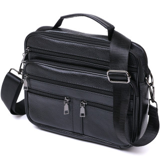 Практична шкіряна чоловіча сумка Vintage 20669 Чорний - Інтернет-магазин спільних покупок ToGether