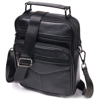 Містка чоловіча сумка шкіряна 21271 Vintage Чорна - Інтернет-магазин спільних покупок ToGether