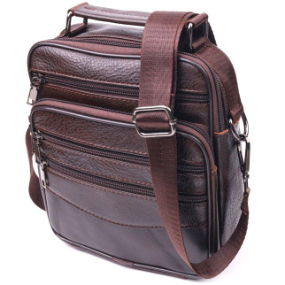 Практична чоловіча сумка шкіряна 21274 Vintage Коричнева - Інтернет-магазин спільних покупок ToGether