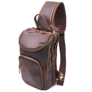 Вінтажна чоловіча сумка через плече з натуральної шкіри 21303 Vintage Коричнева - Інтернет-магазин спільних покупок ToGether