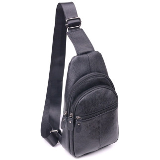 Сучасна чоловіча сумка через плече з натуральної шкіри 21307 Vintage Чорна - Інтернет-магазин спільних покупок ToGether