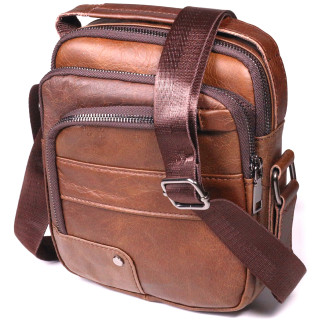 Зручна чоловіча сумка через плече з натуральної шкіри Vintage 21480 Світло-коричневий - Інтернет-магазин спільних покупок ToGether