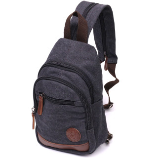 Текстильна сумка з ущільненою спинкою через плече Vintagе 22172 Чорний - Інтернет-магазин спільних покупок ToGether