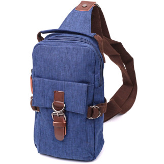 Цікава плечова сумка для чоловіків із щільного текстилю Vintage 22190 Синій - Інтернет-магазин спільних покупок ToGether