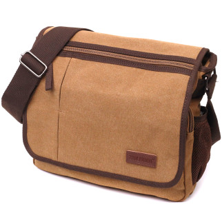 Містка текстильна сумка для ноутбука 13" через плече Vintage 22201Коричнева - Інтернет-магазин спільних покупок ToGether