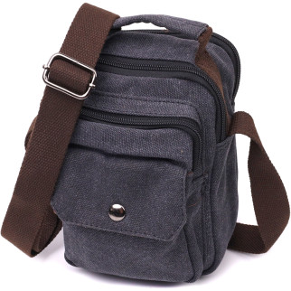 Компактна чоловіча сумка із щільного текстилю Vintage 22218 Чорний - Інтернет-магазин спільних покупок ToGether