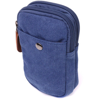 Практична сумка-чохол на пояс із металевим карабіном із текстилю Vintage 22226 Синій - Інтернет-магазин спільних покупок ToGether