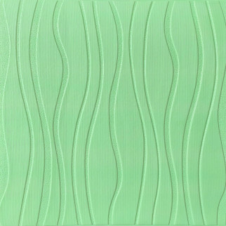 Самоклеюча 3D панель світло-зелені хвилі 600x600x6мм SW-00001327 - Інтернет-магазин спільних покупок ToGether