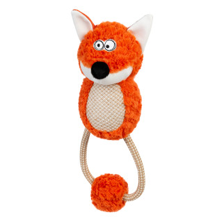 Іграшка для собак Лиса з пищалкою та мотузкою GiGwi ECO FRIENDZ, перероблений текстиль, М, 30 см - Інтернет-магазин спільних покупок ToGether