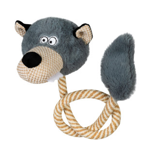 Іграшка для собак Вовк з пищалкою та мотузкою GiGwi ECO FRIENDZ, перероблений текстиль, L, 76 см - Інтернет-магазин спільних покупок ToGether