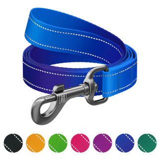 Повідець для собак нейлоновий WAUDOG Nylon Mono, світловідбивний, M, Ш 20 мм, Дов 122 см синій - Інтернет-магазин спільних покупок ToGether