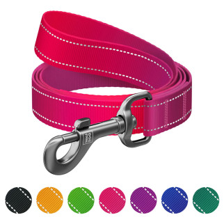 Повідець для собак нейлоновий WAUDOG Nylon Mono, світловідбивний, S, Ш 15 мм, Дов 122 см рожевий - Інтернет-магазин спільних покупок ToGether