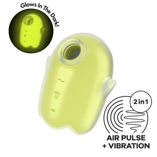 Вакуумний кліторальний вібратор із флуоресцентною поверхнею Satisfyer Glowing Ghost, жовтий - Інтернет-магазин спільних покупок ToGether