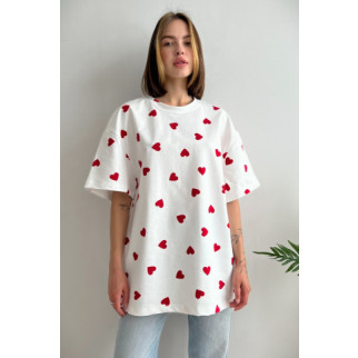 Жіноча оверсайз футболка red heart Without white - Інтернет-магазин спільних покупок ToGether