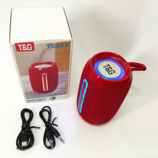 Портативна Bluetooth-колонка TG653 USB з ремінцем, потужна переносна акустична колонка. KA-707 Колір: червоний - Інтернет-магазин спільних покупок ToGether