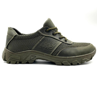 Тактичні літні шкіряні кросівки вставки 3D сітка олива. - Інтернет-магазин спільних покупок ToGether