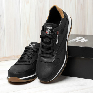 шкіряні демісезонні кросівки Reebok чорні  - Інтернет-магазин спільних покупок ToGether