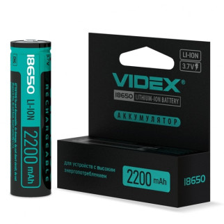Батарейка Videx акумуляторна 18650 Li-ion, 2200mAh, 3,7V (з захистом) - Інтернет-магазин спільних покупок ToGether
