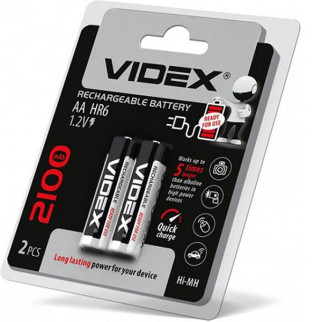 Батарейка Videx акумуляторна HR6 АА, 2100mAh, пальчикова (2шт) блістер (ціна за 1шт) - Інтернет-магазин спільних покупок ToGether